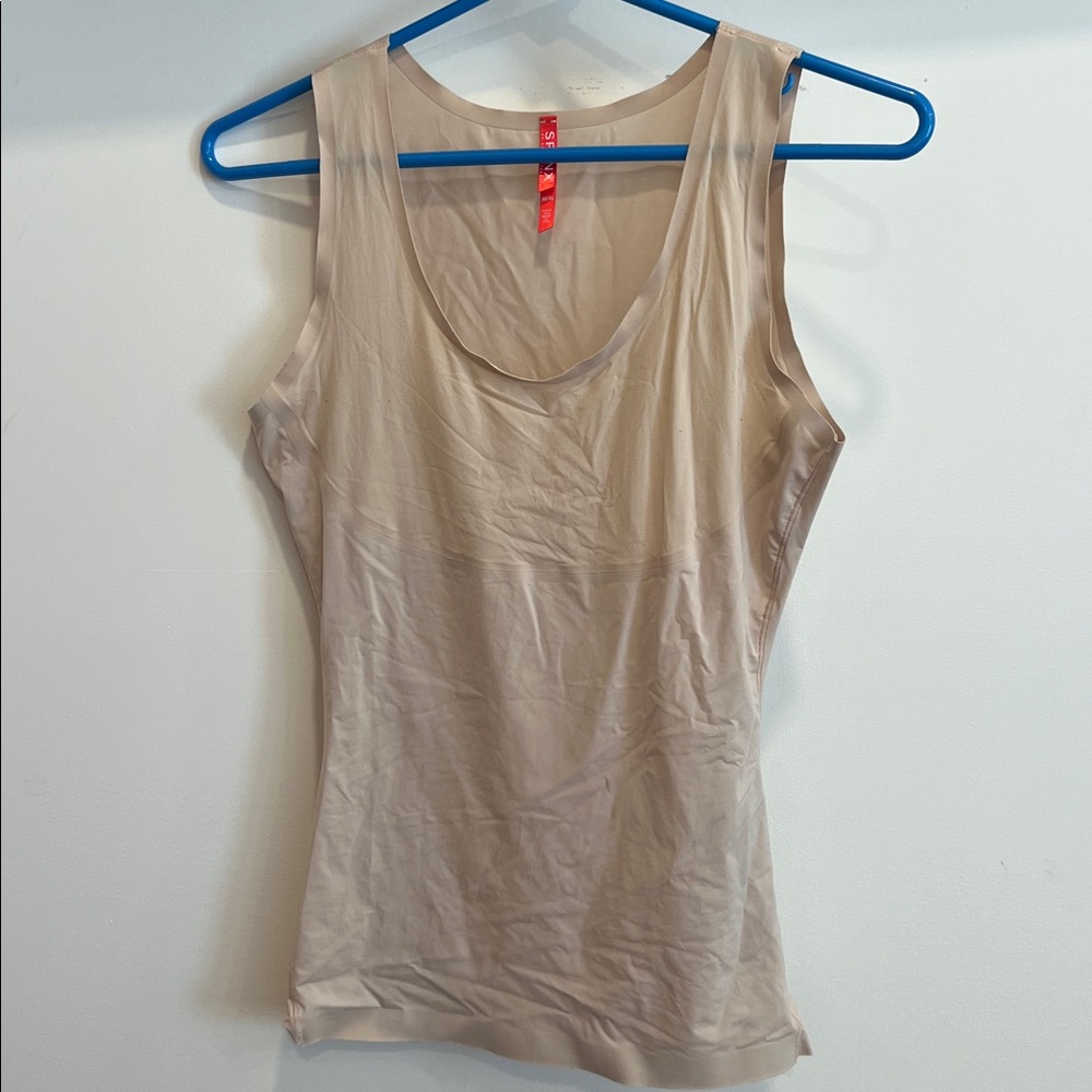 Spanx Thintuition Tank Top Womens Medium Pure Beige Shapewear